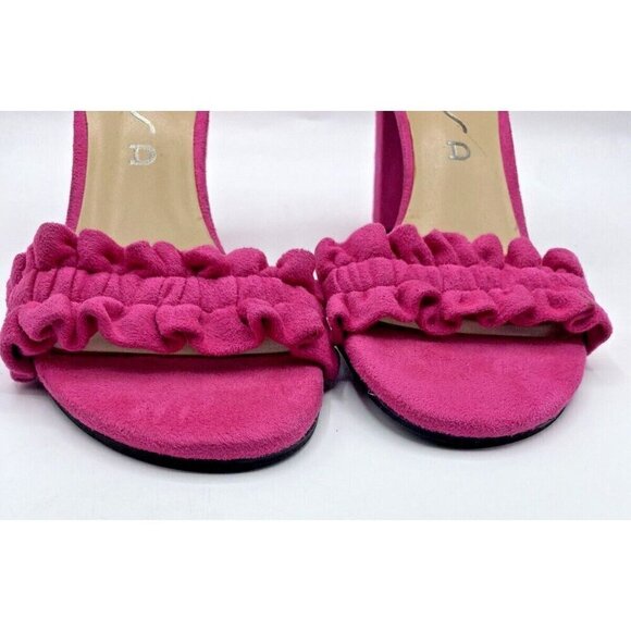 Unisa UnDiara Sandals Pink Fuchsia Ruffle Ankle Strap Heel Barbie BratzSz 6.5 M - Picture 9 of 16